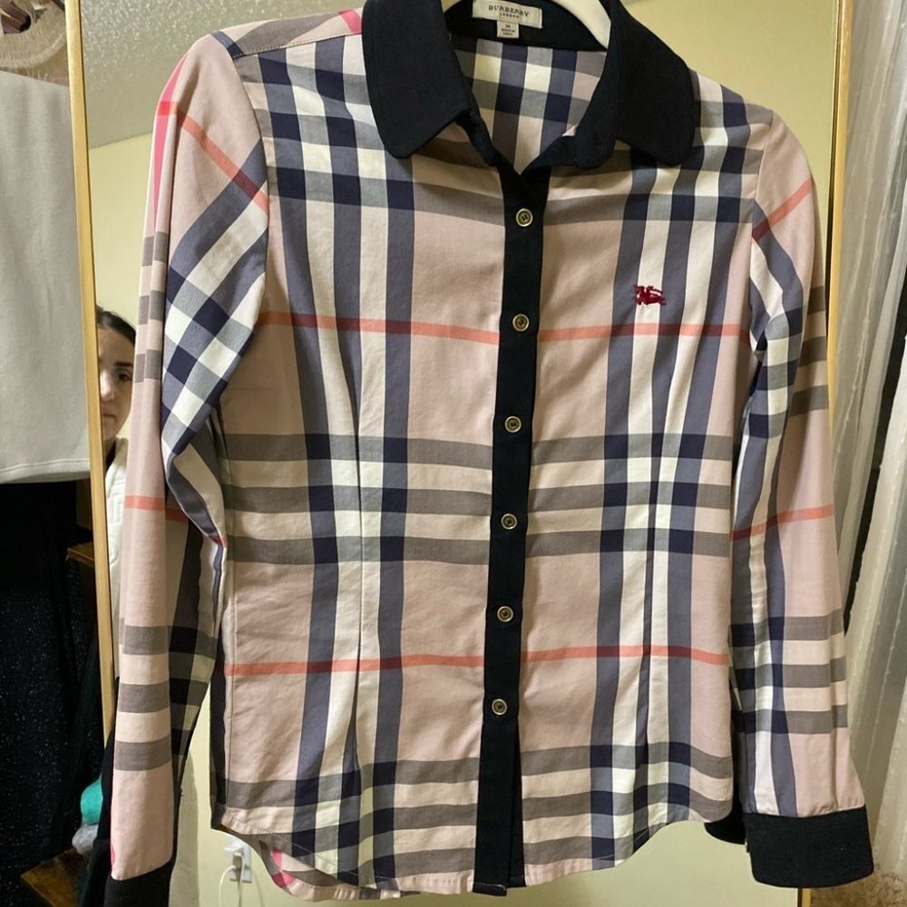 Burberry dress shirt plaid luxury button up cute preppy shirt top iconic